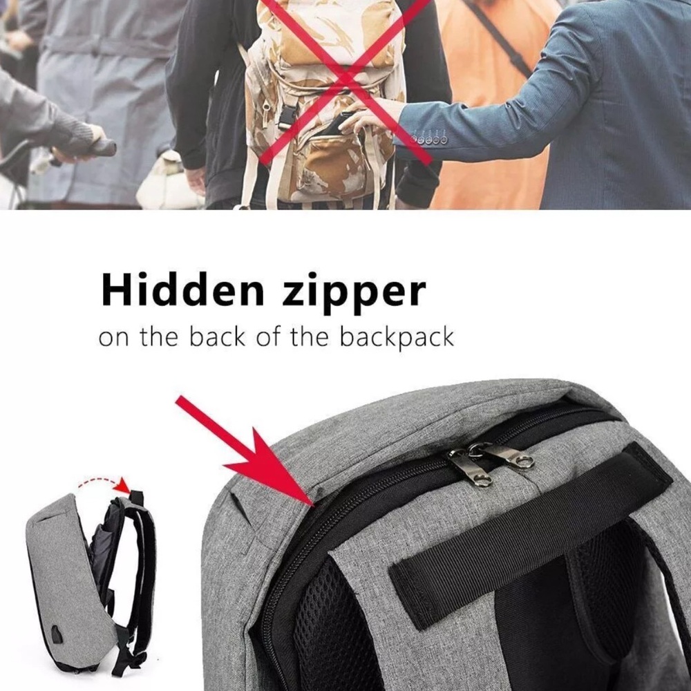 Stylish Black and Purple Backpack - Picture 3 of 5